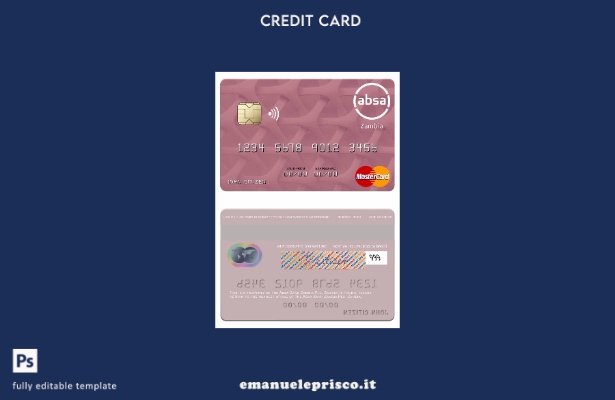 modello di carta mastercard Zambia Absa Bank Zambia Plc stile verificato